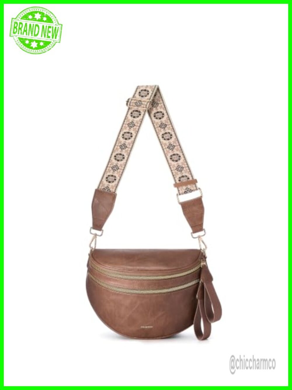 PU Leather Crossbody Bum Bag Removable Strap Water Repellent